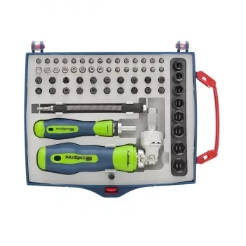 Отвертки реверсиные с набором бит, торцевых головок, 61 предм.,CrV Сибртех 13363 купить в Уфе