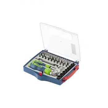 Отвертки реверсиные с набором бит, торцевых головок, 61 предм.,CrV Сибртех 13363 купить в Уфе