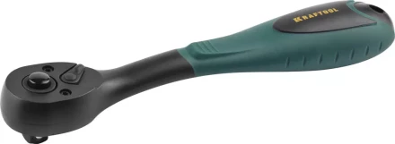 Трещотка для торцовых головок KRAFTOOL &quot;EXPERT&quot;, Сr-V сталь, 72 зубца, пластиковое покрытие, 3/8&quot; 27796-3/8_z02 купить в Уфе