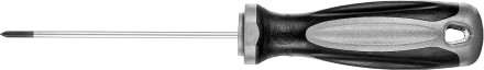 Отвертка MIRAX 25096-0-10, закаленный стержень, двухкомпонентная рукоятка, PH0x100мм 25096-0-10 купить в Уфе