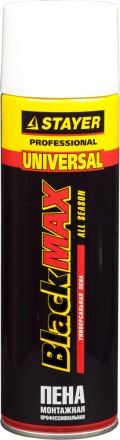 Пена &quot;BlackMAX&quot; монтажная, адаптерная, всесезонная, 500мл, STAYER 41130 купить в Уфе