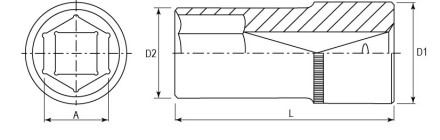 Головка торцевая глубокая 1/2&quot;DR 10 мм S04HD4110 Jonnesway 47233 купить в Уфе