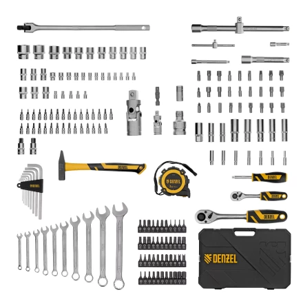 Набор инструментов Denzel 15806, 1/2", 1/4", CrV, S2, пластиковый кейс, 194 предмета купить в Уфе