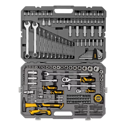 Набор инструментов Denzel 15806, 1/2", 1/4", CrV, S2, пластиковый кейс, 194 предмета купить в Уфе