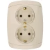 Розетка СВЕТОЗАР &quot;CITY LIGHT&quot; двойная в сборе, с заземлением, цвет бежевый, 16А/~250В SV-54207-B купить в Уфе