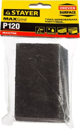 Губка шлифовальная STAYER &quot;MASTER&quot; угловая, зерно - оксид алюминия, Р120, 100 x 68 x 42 x 26 мм, средняя жесткость 3561-120 купить в Уфе