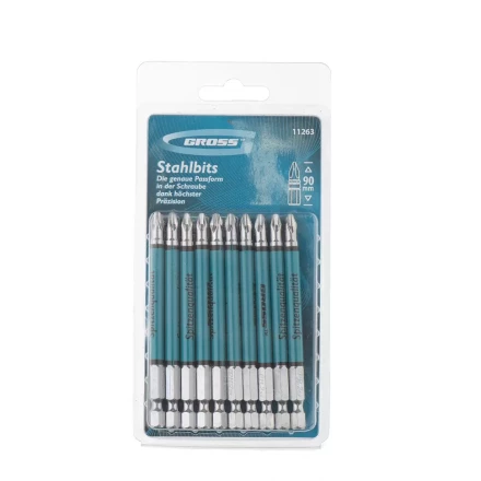 Набор бит Ph2 х90, сталь S2, 10шт GROSS 11263 купить в Уфе