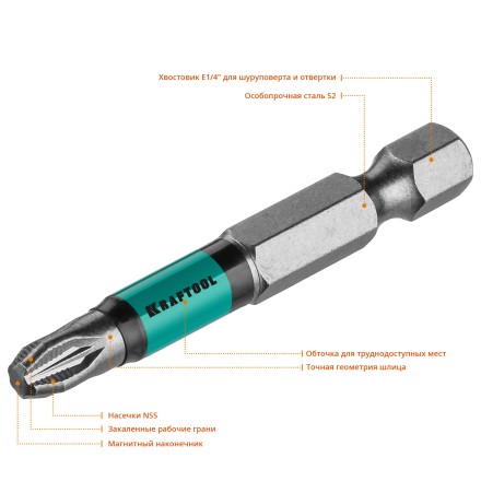 Биты KRAFTOOL OPTIMUM PZ 26124-3-50-10 купить в Уфе