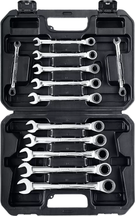 Наборы трещоточных комбинированных ключей Зубр серия ПРОФЕССИОНАЛ 27073-H12 купить в Уфе