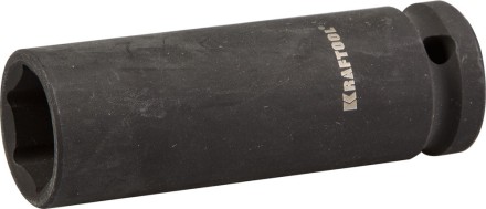 Торцовая головка KRAFTOOL &quot;INDUSTRIE QUALITAT&quot; ударная, удлиненная (1/2&quot;), FLANK, Cr-Mo, фосфатированная, 17 мм 27942-17_z01 купить в Уфе