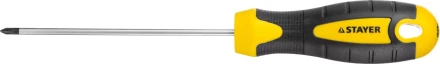 Отвертка STAYER &quot;MASTER&quot; &quot;ТECHNO&quot;, двухкомпонентная рукоятка, магнитный наконечник, Cr-V, PH0x100мм 2508-0-10_z02 купить в Уфе