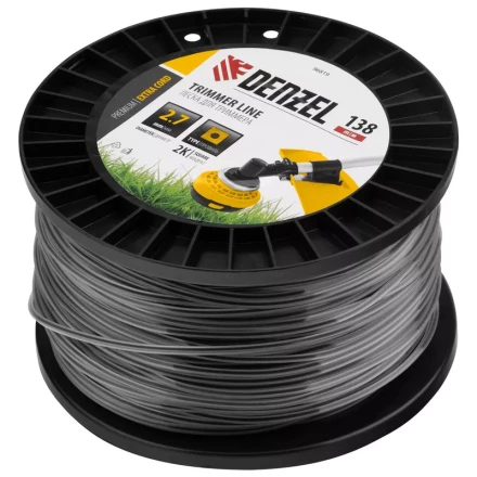 Леска для триммера двухкомпонентная квадрат, 2,7мм х 138м, на DIN катушке EXTRA CORD// Denzel 96819 купить в Уфе