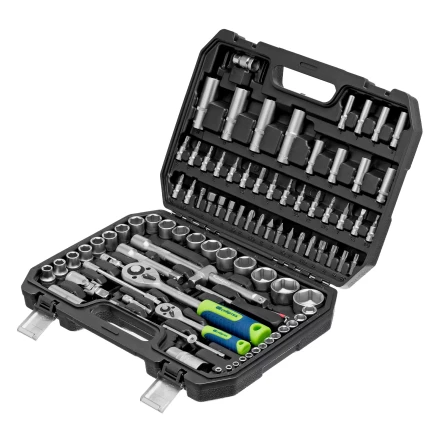 Набор инструментов Сибртех 13388, 1/2&quot;, 1/4&quot;, пластиковый кейс, 94 предмета купить в Уфе