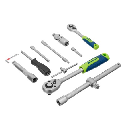 Набор инструментов Сибртех 13388, 1/2&quot;, 1/4&quot;, пластиковый кейс, 94 предмета купить в Уфе