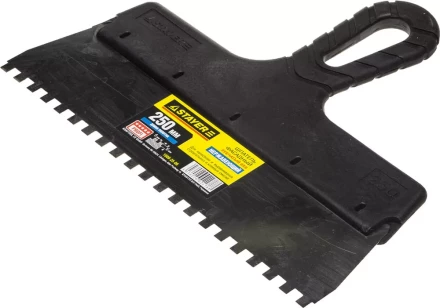 Шпатель STAYER &quot;PROFESSIONAL&quot; нержавеющий зубчатый с пластмассовой ручкой, 250мм, зуб 6х6мм 1009-25-06 купить в Уфе