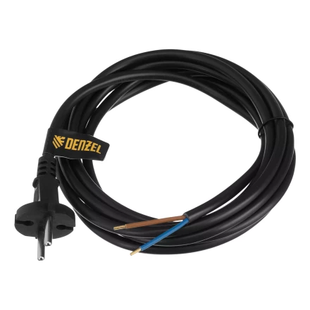 Шнур сетевой Denzel Energy Series, ПВС, 3 м, 2 x 1,5 мм, с неразборной вилкой, черный, 3 м, 37673 купить в Уфе