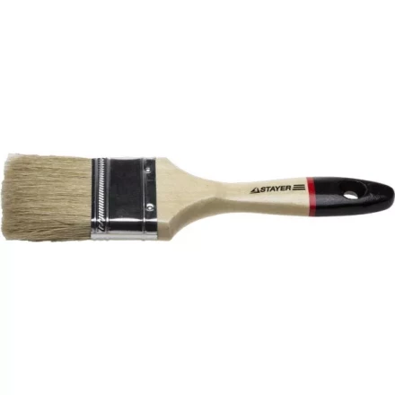 Кисть плоская STAYER "UNIVERSAL-EURO", светлая натуральная щетина, деревянная ручка, 75мм 0102-075 купить в Уфе