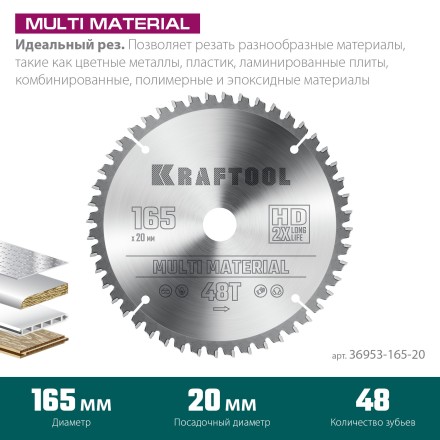 Диск пильный Multi Material, повышенный ресурс 36953-165-20 купить в Уфе