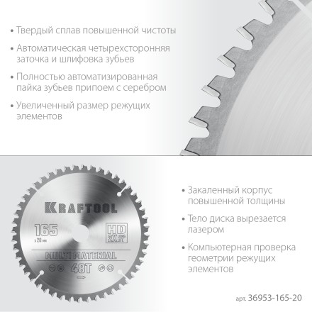 Диск пильный Multi Material, повышенный ресурс 36953-165-20 купить в Уфе