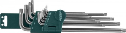 Набор ключей угловых Torx EXTRA LONG с центрирующим отверстием T9-T50 Jonnesway H08S110S 48066 купить в Уфе