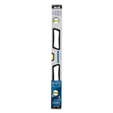 Уровень алюминиевый 600 мм усиленный рукоятки фрезерованный 3 глазка магнитный Gross 34370 купить в Уфе