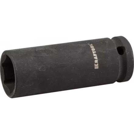 Торцовая головка KRAFTOOL &quot;INDUSTRIE QUALITAT&quot; ударная, удлиненная (1/2&quot;), FLANK, Cr-Mo, фосфатированная, 21 мм 27942-21_z01 купить в Уфе