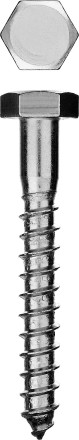 Шурупы ЗУБР с шестигранной головкой, оцинкованные, 12x100мм, 1шт 4-300456-12-100 купить в Уфе