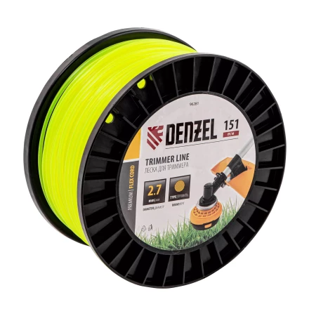 Леска для триммера круглая, 2,7мм х 151м, на DIN катушке FLEX CORD,  Denzel 96281 купить в Уфе