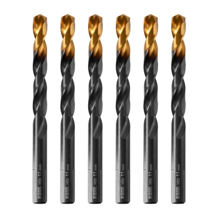 Сверло по металлу, 11 мм, HSS-Tin, Golden Tip, 6 шт. Denzel 717223 купить в Уфе