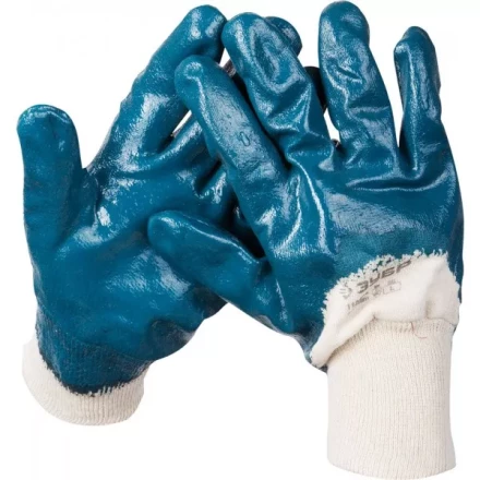 Перчатки ЗУБР &quot;МАСТЕР&quot; рабочие с манжетой, с нитриловым покрытием ладони, размер L (9) 11273-L купить в Уфе