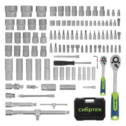 Набор инструментов Сибртех 13389, 1/2&quot;, 1/4&quot;, 108 предметов купить в Уфе