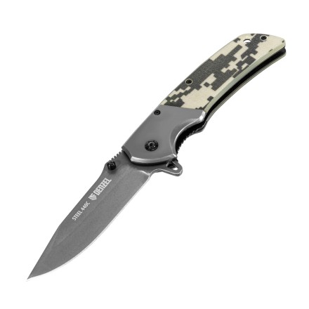 Нож складной Denzel, многоцелевой, системы Liner-Lock, с накладкой G10 на классической рукоятке, 79207 купить в Уфе