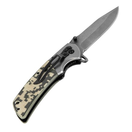 Нож складной Denzel, многоцелевой, системы Liner-Lock, с накладкой G10 на классической рукоятке, 79207 купить в Уфе