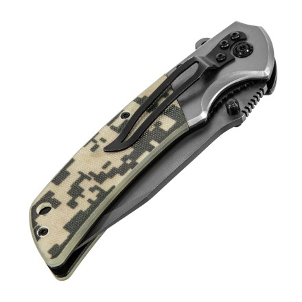 Нож складной Denzel, многоцелевой, системы Liner-Lock, с накладкой G10 на классической рукоятке, 79207 купить в Уфе