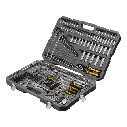 Набор инструментов Denzel 15808, 1/2&quot;, 3/8&quot;, 1/4&quot;, CrV, S2, пластиковый кейс, 232 предмета купить в Уфе