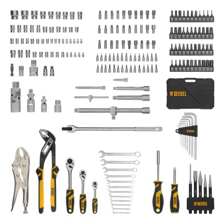Набор инструментов Denzel 15808, 1/2&quot;, 3/8&quot;, 1/4&quot;, CrV, S2, пластиковый кейс, 232 предмета купить в Уфе