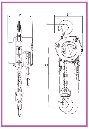 Таль ручная цепная HSZ-J LB г-п 3 тонн H=12 метра купить в Уфе