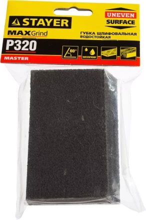 Губка шлифовальная STAYER &quot;MASTER&quot; угловая, зерно - оксид алюминия, Р320, 100 x 68 x 42 x 26 мм, средняя жесткость 3561-320 купить в Уфе