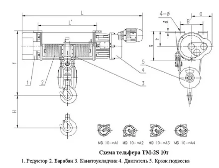 Тельфер электрический с тележкой, ТM-1S-10-12 Magnus-Profi Professional купить в Уфе
