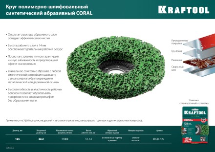 Круги полимерно-шлифовальные синтетические 36599-125 купить в Уфе