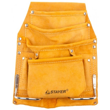 Сумка поясная STAYER &quot;MASTER&quot; для инструментов, кожаная, 8 карманов, 2 скобы 38505 купить в Уфе