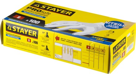 Перчатки STAYER &quot;PROFI&quot; нитриловые экстратонкие, S, 100шт 11203-S купить в Уфе