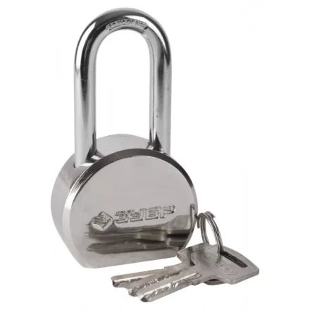 Замок ЗУБР "ЭКСПЕРТ" навесной, стальной корпус, удлиненная закаленная дужка, 55мм 37272-55 купить в Уфе