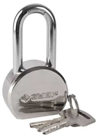 Замок ЗУБР "ЭКСПЕРТ" навесной, стальной корпус, удлиненная закаленная дужка, 55мм 37272-55 купить в Уфе
