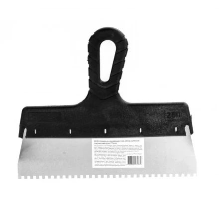 Шпатель из нержавеющей стали 250 мм зуб 4 х 4 мм пластмассовая ручка 85156 купить в Уфе