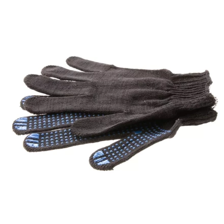 Перчатки трикотажные, ПВХ-покрытие &quot;Точка&quot;, 10 класс, черные Россия 67855 купить в Уфе