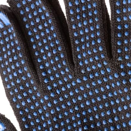 Перчатки трикотажные, ПВХ-покрытие &quot;Точка&quot;, 10 класс, черные Россия 67855 купить в Уфе