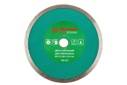 Круг алмазный HAMMER 206-223 ВD CG Ф200х25.4мм по керамограниту купить в Уфе