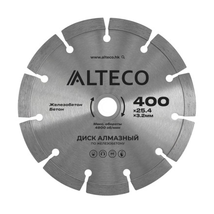 Диск алмазный по железобетону ALTECO 400x25.4x3.2 мм 66491 купить в Уфе