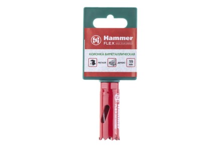 Коронка биметаллическая HAMMER Ф19х38мм 1/2&quot;  BiMETALL (224-001) купить в Уфе